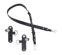 SUPERFINDINGS Black Leather Purse Strap Bag Handle Replacement 32.67inch Length Adjustable Shoulder Strap with No Punch Bag D Ring Extra Strap Accessories for Crossbody Handbag