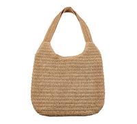SUPERFINDINGS Boho Women's Straw Knitted Bag Crossbody Strap Tote Bags Rectangle Khaki Natural Knitted Bag with Polyester Inside for Summer Vacations Travel Beach Rest Time Women