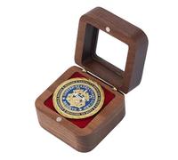 SUPERFINDINGS Challenge Coin Display Case Wood Coins Storage Box Single Coin Cases Visible Window Coin Storage Case Round Coins collectionss Display for Collectors Soldier,Dark Red