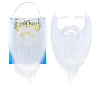 SUPERFINDINGS Christmas Santa Eyebrow Beard Realistic Santa Claus White Beard White Fake Whisker Funny Beards Costume Accessories for Adults Christmas Xmas Costume Decorations