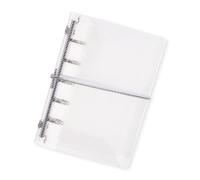 SUPERFINDINGS Clear A8 Binder with Inner Page Mini 5 Ring PP Binder Cover with Bandage and 30Pcs 2 Styles PP Binder Index Divider Sheets for Organizer Photos Cards Bills