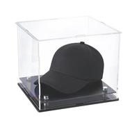 SUPERFINDINGS Clear Hat Display Case 21.8x22x17.78cm Acrylic Baseball Cap Holder Stand Assemble Baseball Cap Holder Signed Memorabilia Hat Storage for Sports Caps Minifigure Display