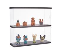 SUPERFINDINGS Clear Minifigures Display Case Acrylic Display Case with Black Base 2 Tier Showcase Simple Self-Assembly Storage Box for Models Building Blocks Display Holder 27.3x30x9.8cm