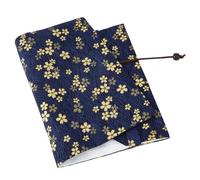 SUPERFINDINGS Cloth Book Protector Book Sleeve Cover with Flower Pattern Rectangle Scrapbook Cover Midnight Blue Fabric Novel Cover for Paperback Notebook, Unfold: 214x528x1.5mm