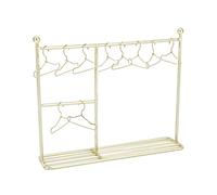 SUPERFINDINGS Goldenrod Doll Garment Rack with Hangers 1pc Iron Doll Clothes Storage Display Rack and 8pcs Mini Coat Hangers Miniature Doll Wardrobe