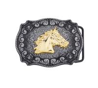 SUPERFINDINGS Horse Belt Buckles Western Cowboy Belt Buckle Gunmetal Vintage Alloy Belt Buckle Gold Horse Pattern Floral Engraved Halloween Christmas for Women Men