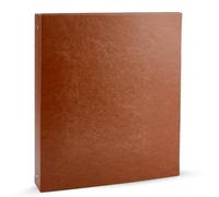 SUPERFINDINGS Leather 3 Ring Binder A4 Vintage Brown Hardback Letter Size Round Ring Binder Holds Office Business Organizer Vintage PU Portfolio Organizer for Home Document Photo Diary Supplies