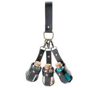SUPERFINDINGS Medieval Glass Cork Potion Bottle with PU Leather Holder Black Medieval Alchemy Belt Bag Retro Belt Pouch Waist Pack with 3PCS Bottle Wizard Waist Pouch for Costume Cosplay Accessory