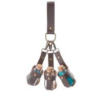SUPERFINDINGS Medieval Glass Cork Potion Bottle with PU Leather Holder Brown Medieval Alchemy Belt Bag Retro Belt Pouch Waist Pack with 3PCS Bottle Wizard Waist Pouch for Costume Cosplay Accessory