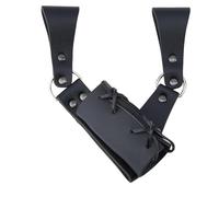 SUPERFINDINGS PU Leather Sword Sheaths Black Leather Sword Frog Swords Frogs Waist Belt Holder Retro Medieval for Adult Men Cosplay Props Knight
