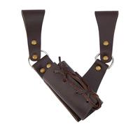 SUPERFINDINGS PU Leather Sword Sheaths Coconut Brown Leather Sword Frog Swords Frogs Waist Belt Holder Retro Medieval for Adult Men Cosplay Props Knight