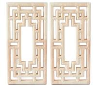 SUPERFINDINGS Rubber Hollow Wood Carved Onlay Applique Carving Decal Corner European Style Craft Center Flower Long Applique for Dresses Door Cabinet Bed Unpainted Decor
