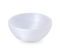 SUPERFINDINGS Selenite Crystal Smudge Bowl 2.3-2.4 Inch Ghost White Round Crytal Reiki Gemstone Holder Bowl for Cleansing Smudging Decoration Gifts