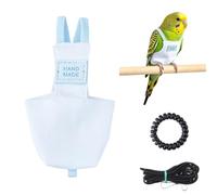 SUPERFINDINGS Snap Closure Parrot Diaper Harness Washable Bird Flight Suit 4.13x2.24x0.35Inch with Adjustable Leash Reusable Leak-Proof Bird Diaper for Small Parrots Cockatiel Travel Training,
