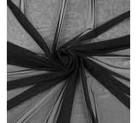 Superfine 4-Way Stretch Net Fabric Nylon Spandex Power Mesh Lightweight Sheer 60" Wide, a Continuous 5 Yards (Black)