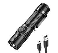 SuperFire Flashlights High Lumens Rechargeable, 2000 Lumens EDC Flashlight with Clip & Lanyard, 6 Modes, IP 44 Waterproof Powerful Flashlight for Home, Camping, Hiking, Emergency, Power Outage