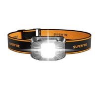 SuperFire Head Torch, Rechargeable Motion Sensor with Red Light, USB-C Fast Charge, IP44 Waterproof Adjustable & Comfort-Fit Design for Dog Walking, Evening Walks, Camping, Emergency Kit