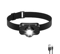 SuperFire Rechargeable Head Torch, Zoomable Flood and Spot Light, 2000 Lumens Super Bright Beam, IP44 Waterproof, 4 Lighting Modes, 60° Adjustable Headlamp for Running, Camping, Hiking, Fishing