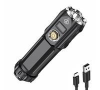 SuperFire Tactical Flashlight with Powerbank Function, 2000 Lumens USB-C Rechargeable,IP44 Waterproof LED Torch for Camping & Emergencies, 5200mAh Battery & Digital Display | 26650 Battery Included