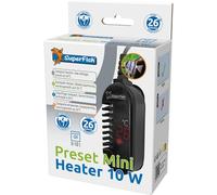 Superfish Preset Mini Aquarium Heater 10W Submersible Tropical Fish Tank Temperature 26 Degrees Automatic Switch Off