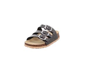 Superfit Girls Fussbettpantoffel Slippers, Schwarz Silber 0100, 11 UK