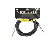 SuperFlex Gold | Premium Instrument Cable | 10-ft length with Straight Gold Connectors | SFI-10SS