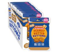 SUPERFOODIO Peanut Butter Buttons | No Added Sugar Original Flavour (Keto friendly) | Low Carb Snack & Vegan | All-Natural | Protein | Keto Snack (20g x 15 Packs)
