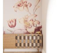 Superfresco Easy Antique Floral Grey Peach Print To Order 3M X 2.8M Mural Grey