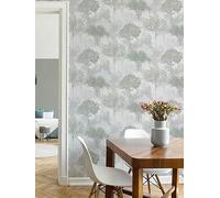 Superfresco Easy Birch Forest Sage Wallpaper | Paste The Wall | Grey Floral | Eco-Friendly