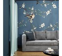 Superfresco Easy Birds & Blossom Blue Print To Order 3M X 2.8M Mural Blue