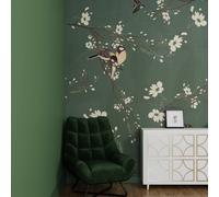 Superfresco Easy Birds & Blossom Dark Green Print To Order 3M X 2.8M Mural Green