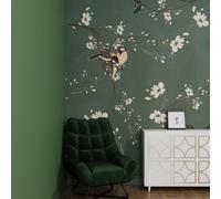 Superfresco Easy Birds & Blossom Dark Green Print To Order Fixed Size Mural Superfresco Easy Green