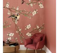 Superfresco Easy Birds & Blossom Pink Print To Order 3M X 2.8M Mural | Wallpaper Roll Pink