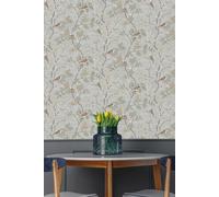 Superfresco Easy Birds of a Feathers Floral Fern Wallpaper | Floral Fern Design | Beige Colour | Paste The Wall Application