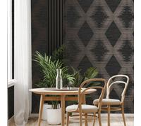 Superfresco Easy Black & Rose Gold Geometric Wallpaper | Paste The Wall | Black Geometric | Eco-Friendly