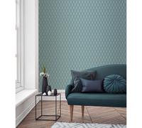 Superfresco Easy Blue/Gold Bercy Metallic 30's Art Deco Paste the Wall Wallpaper