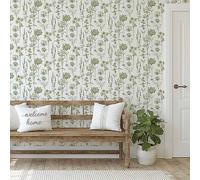 Superfresco Easy Botanical Wildflowers Green Floral Wallpaper Green