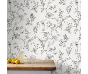 Superfresco Easy Butterfly Wallpaper | Nature Trail White Mica