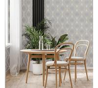 Superfresco Easy Chicago Geo Grey Silver Wallpaper