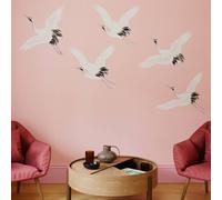 Superfresco Easy Cranes In Flight Blush Print To Order 3M X 2.8M Mural In Pink Pink