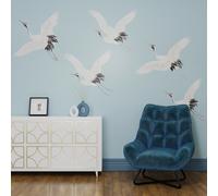 Superfresco Easy Cranes in Flight Pale Blue Print To Order 3m x 2.8m Mural | Wallpaper Roll