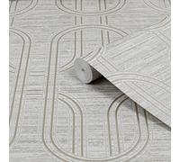 Superfresco Easy Decadence Geo Grey & Gold Effect Smooth Wallpaper