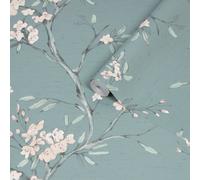 Superfresco Easy Duck Egg Oriental Blossom Embossed Wallpaper