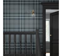 Superfresco Easy Eildon Weave Archival Blue Wallpaper | Paste The Wall | Blue Check | Eco-Friendly