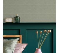 Superfresco Easy Emperor Grasscloth Sage Wallpaper | Paste the Wall | Green Plain/Texture | Eco-Friendly