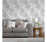 Superfresco Easy Eternal Tree Grey / White Wallpaper