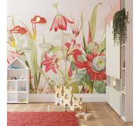 Superfresco Easy Flora Red Print To Order Fixed Size Mural Superfresco Easy Red