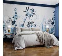 Superfresco Easy Flower Press Blue Print To Order Fixed Size Mural Superfresco Easy Blue