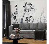 Superfresco Easy Flower Press Mono Print To Order 3M X 2.8M Mural In White White
