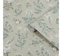 Superfresco Easy Green Floral Contemporary Smooth Wallpaper